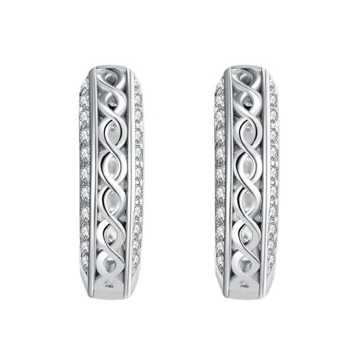 Keltischer Knoten Ohrringe Sterling Silber Huggie Creolen Religion Irisch Schmuck Weihnachtsgeschenke für Damen (Keltische Knoten ohrringe-Silberreife) von Tiehuoxia