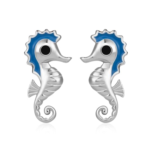 Seepferdchen Ohrringe Sterling Silber Dunkelblau Ozean Tier Ohrstecker Schmuck Geburtstagsgeschenke für Damen Seepferdchen Ohrringe Sterling Silber Dunkelblau Ozean Tier Ohrstecker Schmuck Geburtstagsgeschenke für Damen von Tiehuoxia