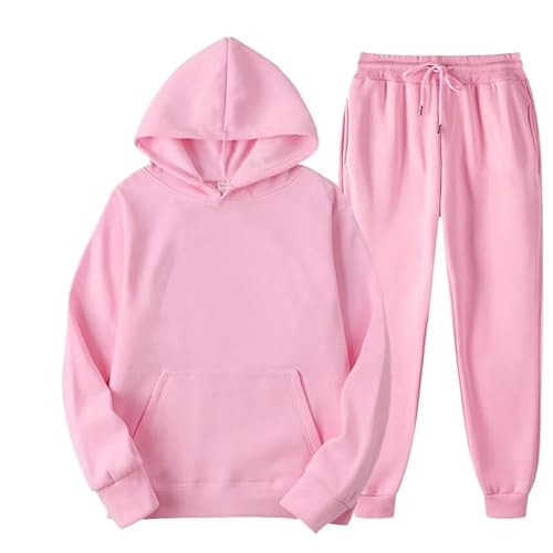 Anzug Herren Y2K Jogginganzug 2 Teilig Buchstaben Druck Lose Hoodies Und Jogginghosen Herbst Leichte Trainingsanzug Sportanzug Tracksuit Unisex, Rosa, L von Tielag