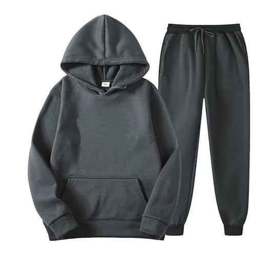 Tielag Herren Y2K Jogginganzug Trainingsanzug, Corteiz 2 Piece Hoodie Sporthose, Damen Sportanzug, Unisex Anzug Set mit Hoodie und Hose Sportbekleidung Laufanzug, Tracksuit, Grau, L von Tielag