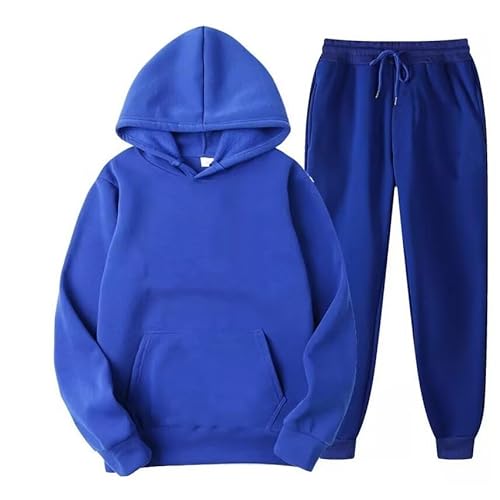 Tielag Trainingsanzug Jogginganzug Herren Hoodies mit Hose Männer Baggy Sportanzug Basic Freizeitanzug Jogginghose mit Taschen Herren Joggingsuit Sportbekleidung, XL, Dunkelblau von Tielag