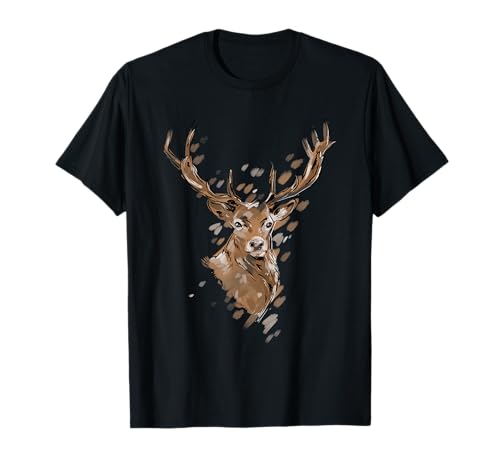 Hirsch Shirt Damen Jäger Geschenk Rothirsch Jagd Outfit T-Shirt von Tier Shirts & Tierliebhaber Bekleidung