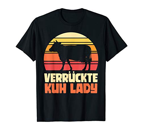 Bauernhof Geschenk für verrückte Kuh Lady Damen Kühe T-Shirt von Tier T-Shirts & Geschenkideen