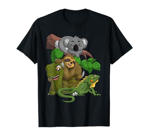 Koala Faultier Schildkröte Echse Lustiges Kinder Zoo Tier T-Shirt von Tier T-Shirts & Geschenkideen