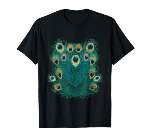 Vogel Pfauenfedern Geschenk für Damen Mädchen Pfau T-Shirt von Tier Vogel Pfauen Shirts