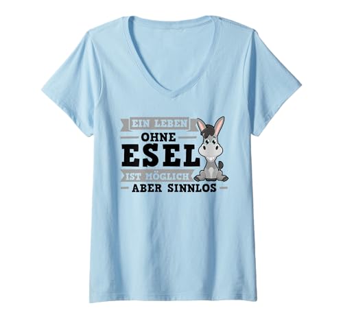 Damen Ein Leben ohne Esel ist möglich aber sinnlos Esel T-Shirt mit V-Ausschnitt Damen Ein Leben ohne Esel ist möglich aber sinnlos Esel T-Shirt mit V-Ausschnitt von Tier & Esel-Liebhaber Geschenke