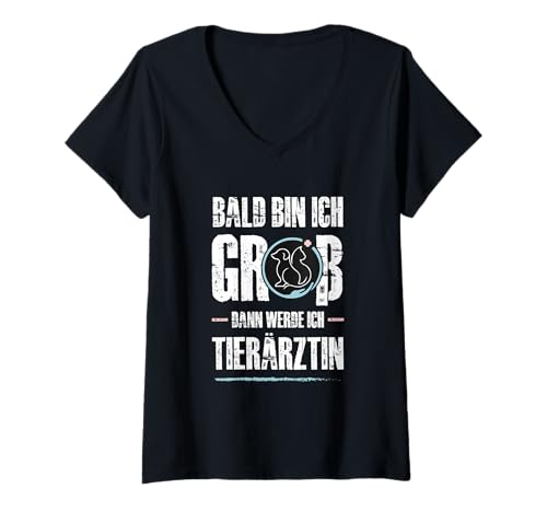 Damen Bald Bin Ich Groß Dann Werde Ich Tierärztin - Ärztin Shirt T-Shirt mit V-Ausschnitt Damen Bald Bin Ich Groß Dann Werde Ich Tierärztin - Ärztin Shirt T-Shirt mit V-Ausschnitt von Tierärztin Tiere Haustiere Lustiges Geschenk