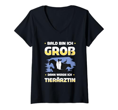 Damen Bald Bin Ich Groß Dann Werde Ich Tierärztin - Ärztin Shirt T-Shirt mit V-Ausschnitt Damen Bald Bin Ich Groß Dann Werde Ich Tierärztin - Ärztin Shirt T-Shirt mit V-Ausschnitt von Tierärztin Tiere Haustiere Lustiges Geschenk
