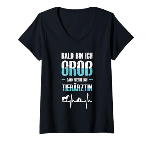 Damen Bald Bin Ich Groß Dann Werde Ich Tierärztin - Ärztin Shirt T-Shirt mit V-Ausschnitt Damen Bald Bin Ich Groß Dann Werde Ich Tierärztin - Ärztin Shirt T-Shirt mit V-Ausschnitt von Tierärztin Tiere Haustiere Lustiges Geschenk