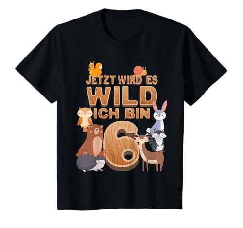Kinder 6 Jahre Geburtstag Tiere Kindergeburtstag T-Shirt von Tiere 6 Jahre Geburtstag Geschenk Mädchen Junge