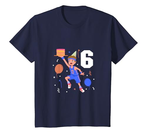 Kinder Geburtstagsshirt Basketballer - Junge Geburtstag 6 Jahre T-Shirt von Tiere feiern Kinder Geburtstag