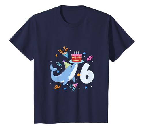 Geburtstagsshirt Delfin - Kinder Geburtstag 6 Jahre T-Shirt von Tiere feiern Kinder Geburtstag