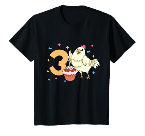 Geburtstagsshirt Huhn - Kinder Geburtstag 3 Jahre T-Shirt von Tiere feiern Kinder Geburtstag