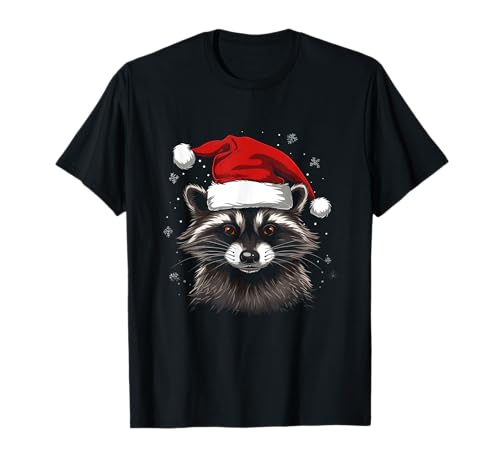Tiere mit X-mas Hüten Weihnachtshemd MD - Racoon Weihnachtsmütze Shirt - X-mas Racoon T-Shirt für Erwachsene, Kinder, Unisex - Schwarz - Kurzarm - Winter - Pull-On - Klein - EU 41.5 - T-Shirt Tiere mit X-mas Hüten Weihnachtshemd MD - Racoon Weihnachtsmütze Shirt - X-mas Racoon T-Shirt für Erwachsene, Kinder, Unisex - Schwarz - Kurzarm - Winter - Pull-On - Klein - EU 41.5 - T-Shirt von Tiere mit X-mas Hüten Weihnachtshemd MD