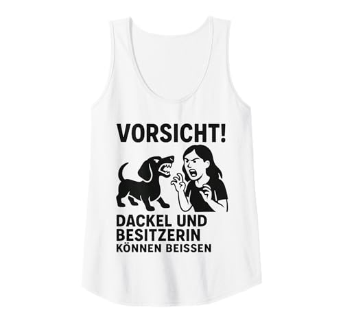 Damen Vorsicht Dackel Besitzerin Hunde Spruch Tank Top Damen Vorsicht Dackel Besitzerin Hunde Spruch Tank Top von Tierfreunde Humor