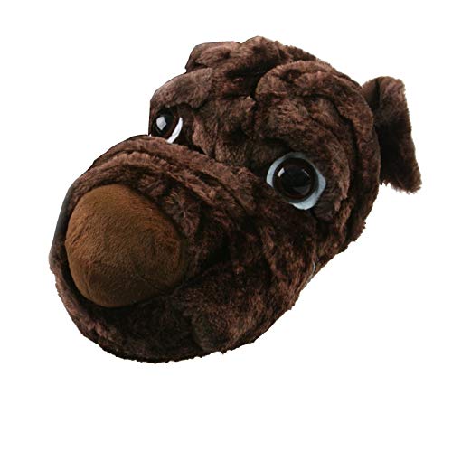 Tierhausschuhe Unisex Hausschuhe Hund, Braun, 40/41, TH-DOGBEN von Tierhausschuhe