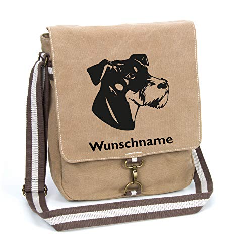 Deutscher Jagdterrier Schultertasche Umhängetasche Tasche mit Hundemotiv und Namen personalisiert von Tierisch-tolle Geschenke