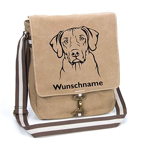 Rhodesian Ridgeback Schultertasche Umhängetasche Tasche mit Hundemotiv und Namen personalisiert von Tierisch-tolle Geschenke