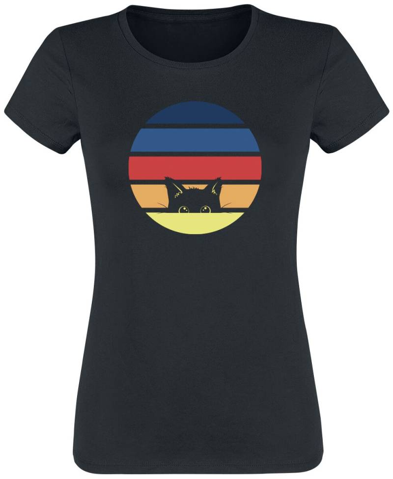 Tierisch 80's Cat T-Shirt schwarz in L von Tierisch