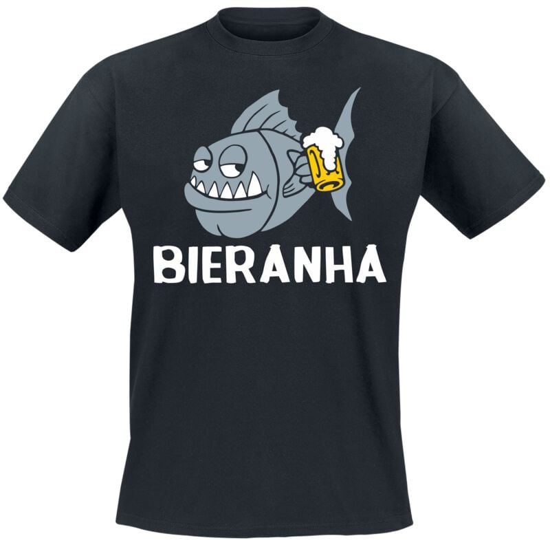 Tierisch Bieranha T-Shirt schwarz in L von Tierisch