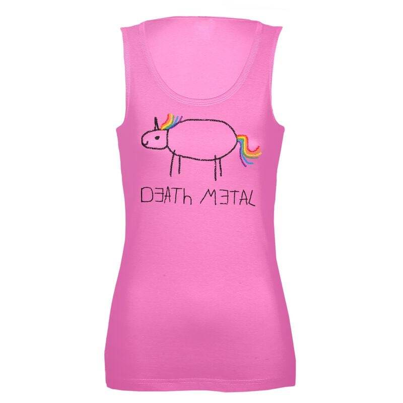 Tierisch Death Metal Unicorn Top Tank-Top pink in XXL von Tierisch