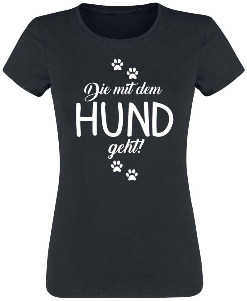Tierisch Die mit dem Hund geht! T-Shirt schwarz in M von Tierisch