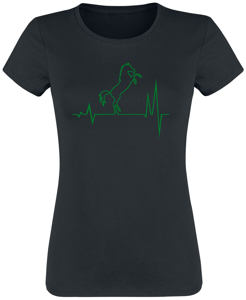 Tierisch EKG - Pferd T-Shirt schwarz in M von Tierisch