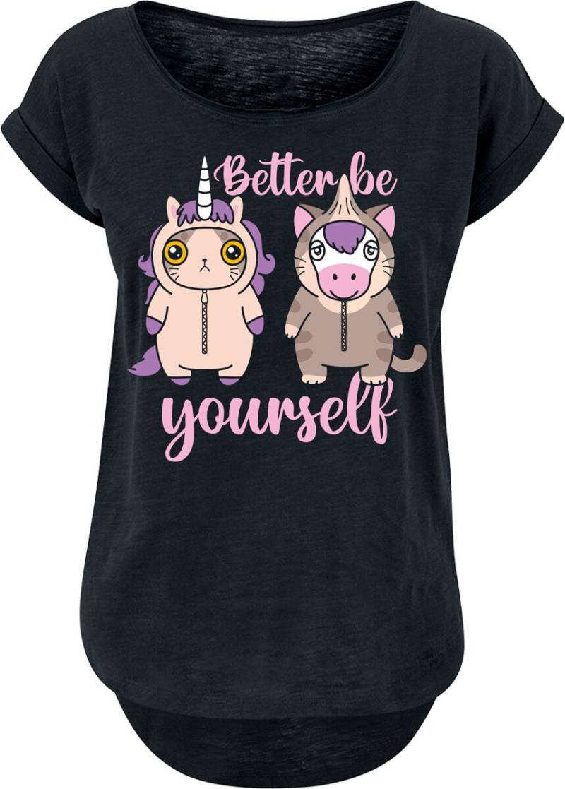 Tierisch Einhorn - Katze - Better Be Yourself T-Shirt schwarz in XL von Tierisch