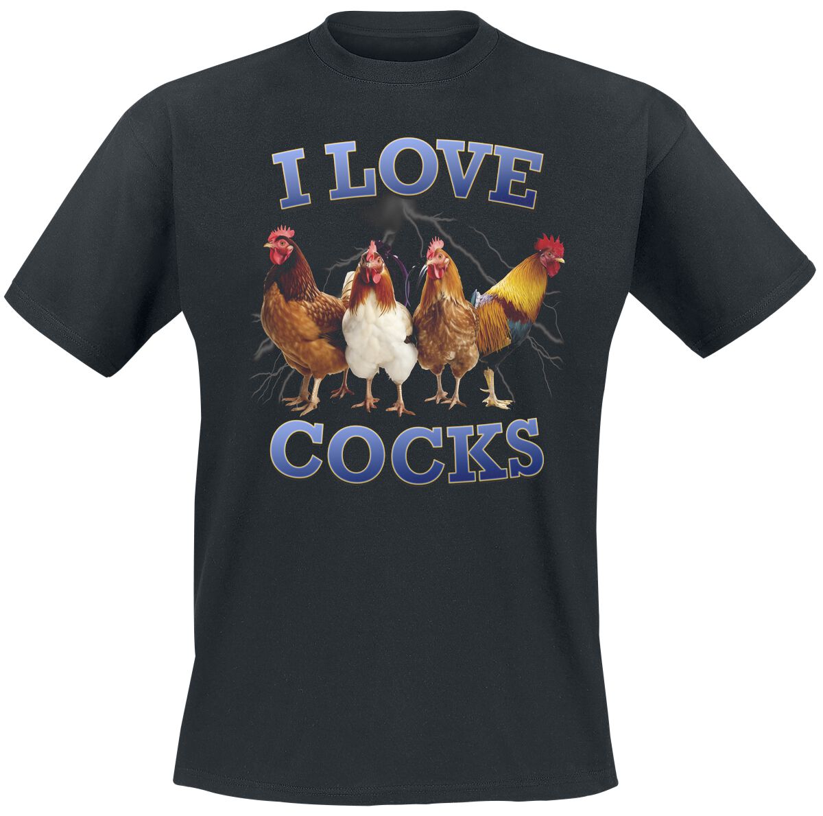 Tierisch I Love Cocks T-Shirt schwarz in 3XL von Tierisch