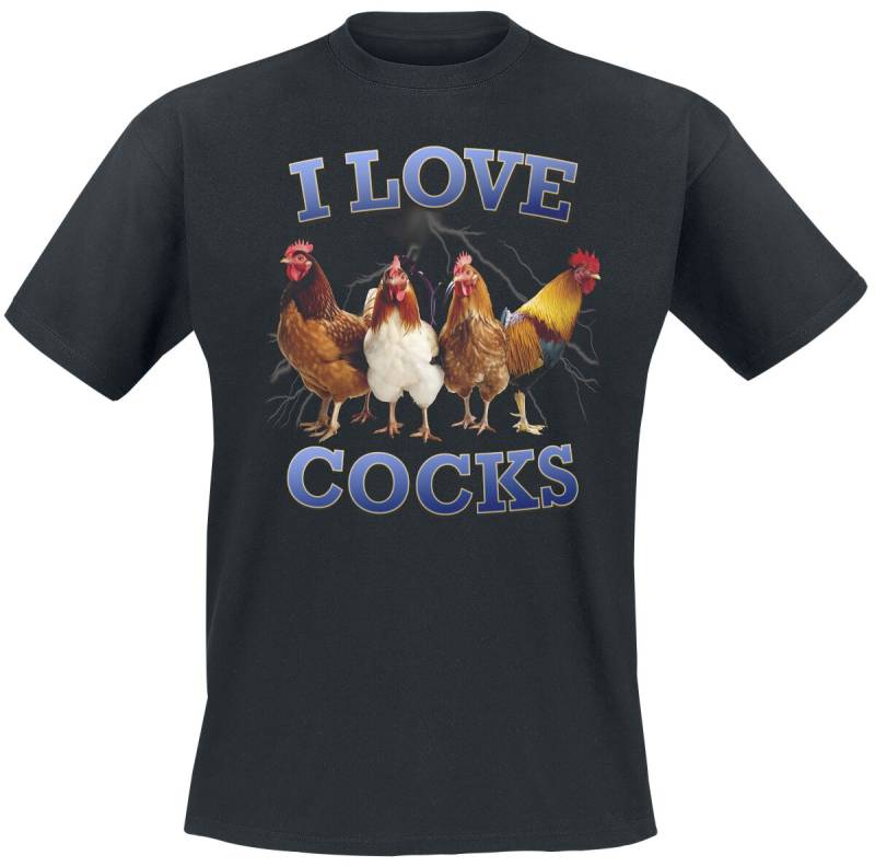 Tierisch I Love Cocks T-Shirt schwarz in XXL von Tierisch