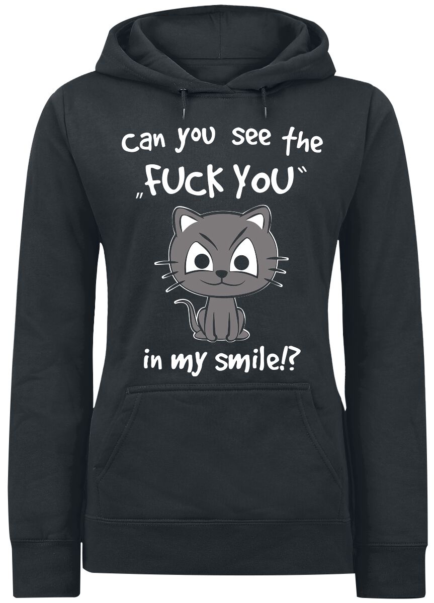 Tierisch Kapuzenpullover - Can You See The Fuck You In My Smile!? - XS bis XXL - für Damen - Größe XS - schwarz von Tierisch