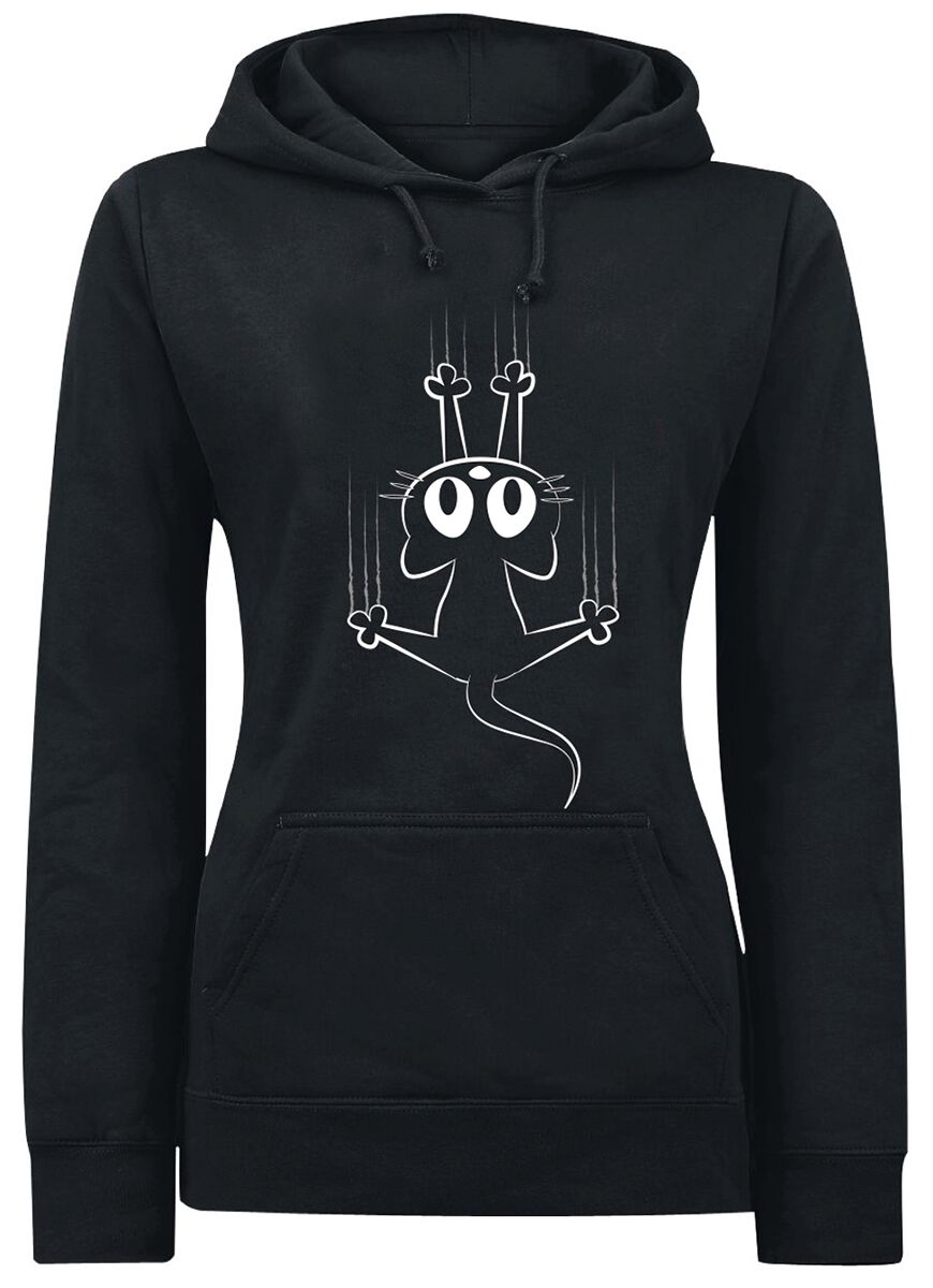Tierisch Kapuzenpullover - Slipping Cat - S bis XXL - für Damen - Größe S - schwarz von Tierisch