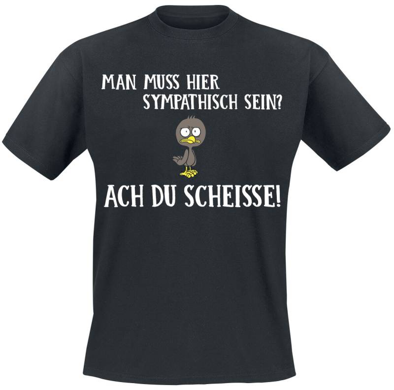 Tierisch Man muss hier sympathisch sein? T-Shirt schwarz in L von Tierisch