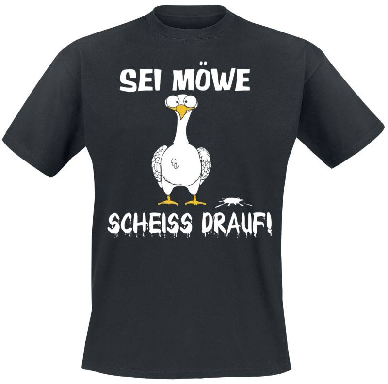 Tierisch Sei Möwe - Scheiss drauf! T-Shirt schwarz in 4XL von Tierisch