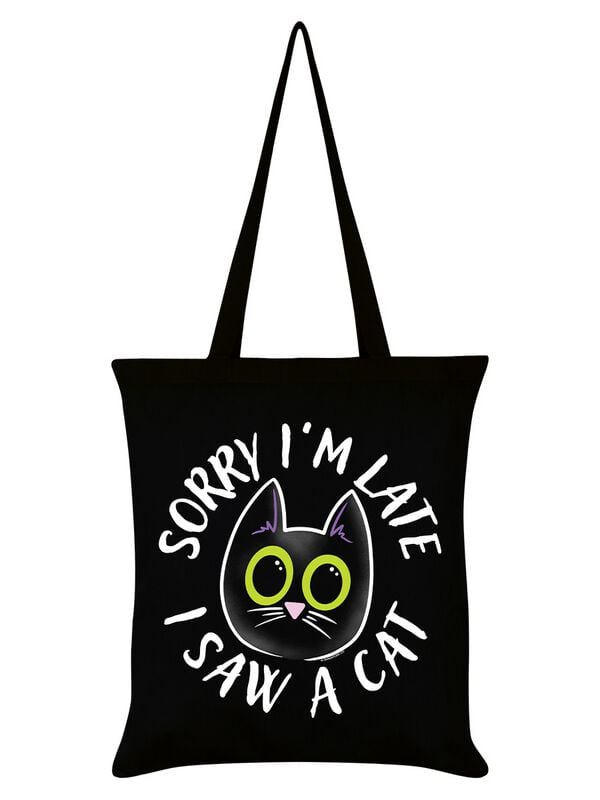 Tierisch Sorry I'm Late I Saw A Cat Stofftasche multicolor von Tierisch