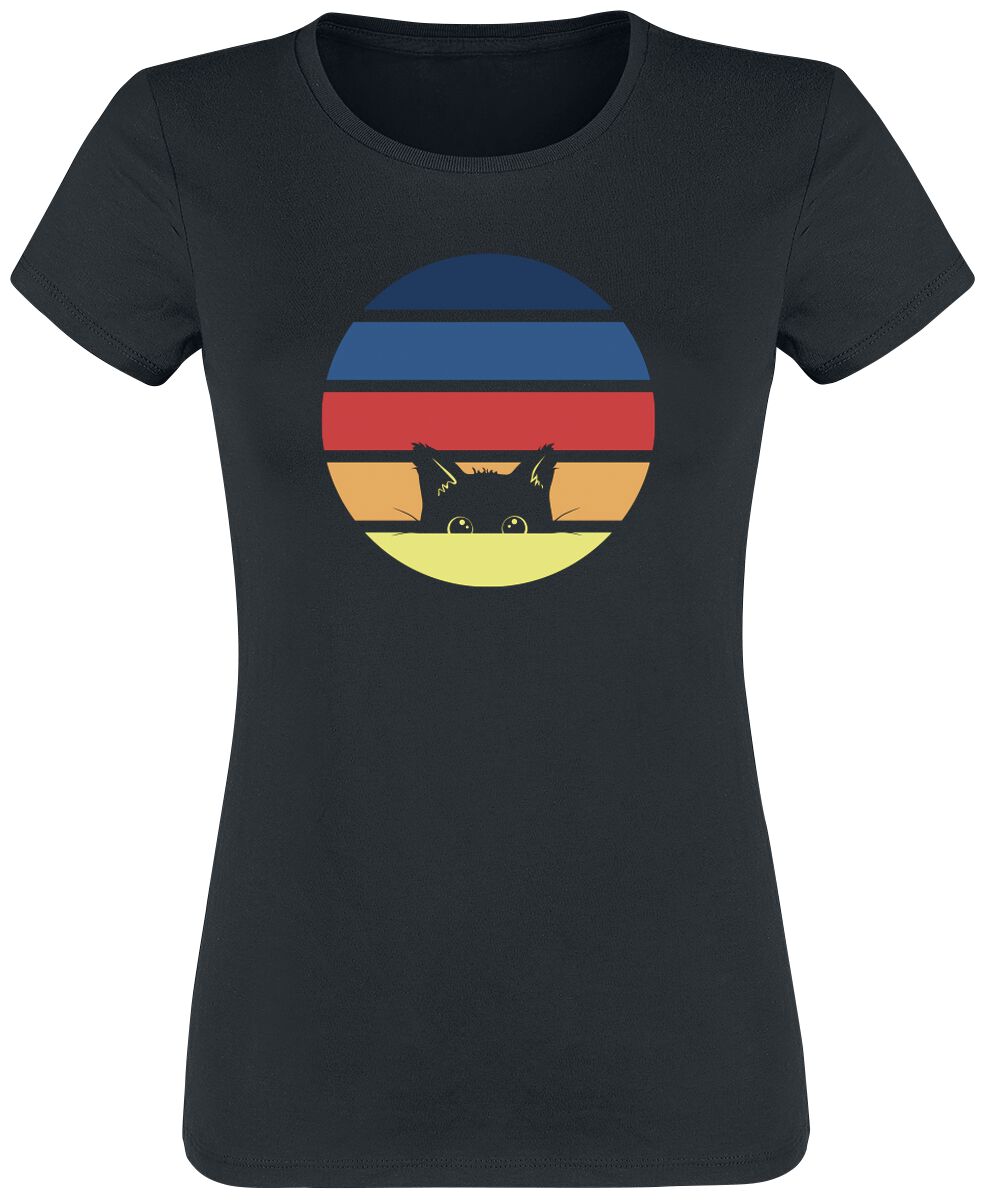 Tierisch T-Shirt - 80's Cat - M bis 3XL - für Damen - Größe 3XL - schwarz von Tierisch