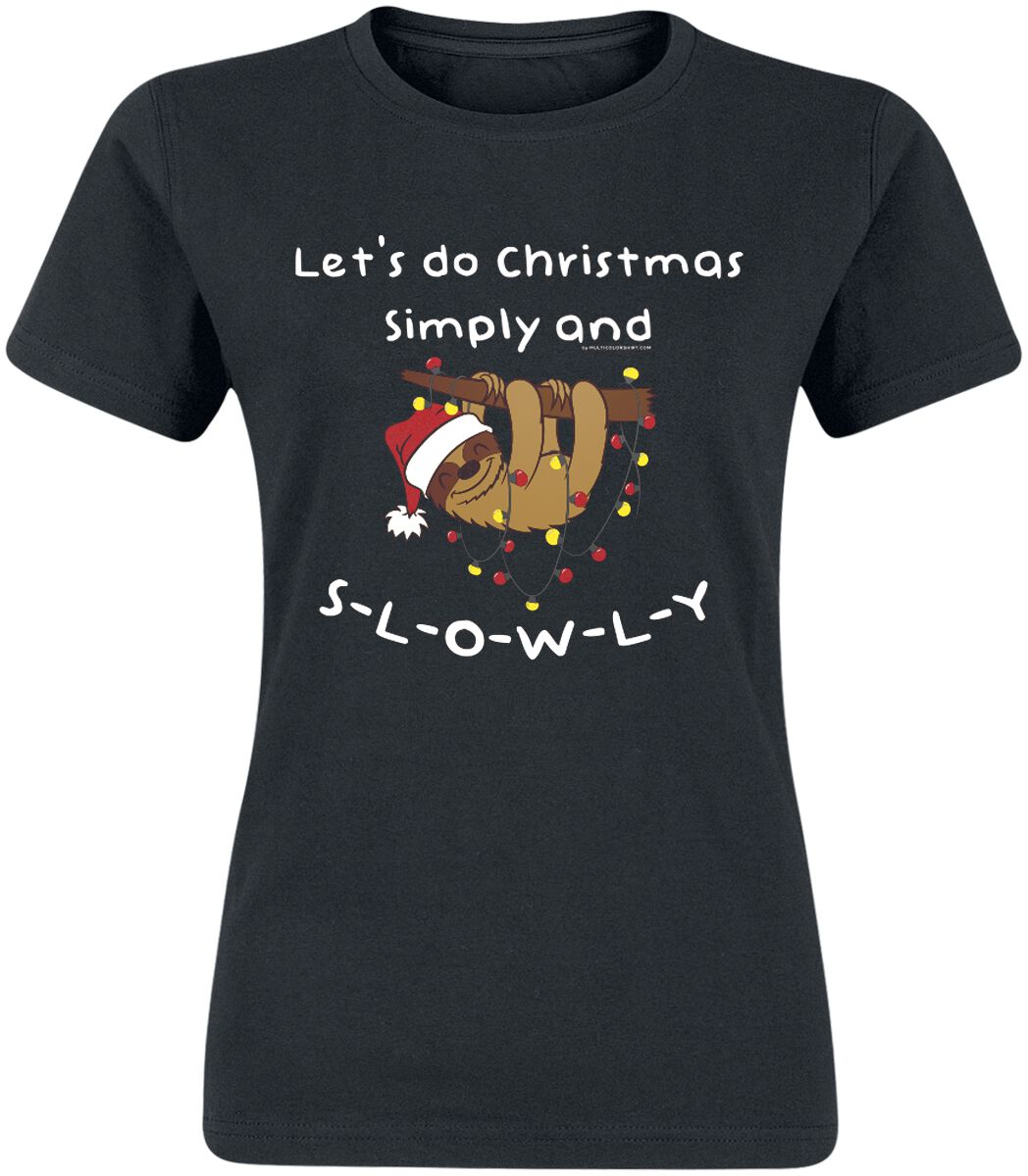 Tierisch T-Shirt - Christmas Slowly - S bis XXL - für Damen - Größe L - schwarz von Tierisch