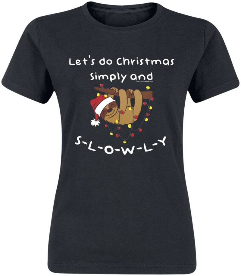 Tierisch T-Shirt - Christmas Slowly - S bis XXL - für Damen - Größe L - schwarz von Tierisch