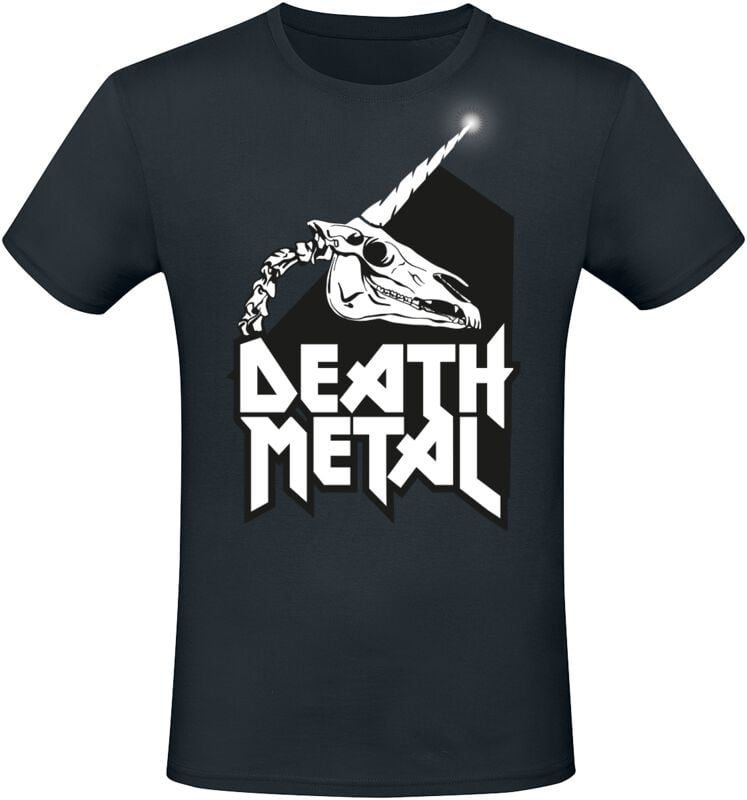 Tierisch T-Shirt - Death Metal Unicorn Skull - M bis 3XL - für Männer - Größe 3XL - schwarz von Tierisch