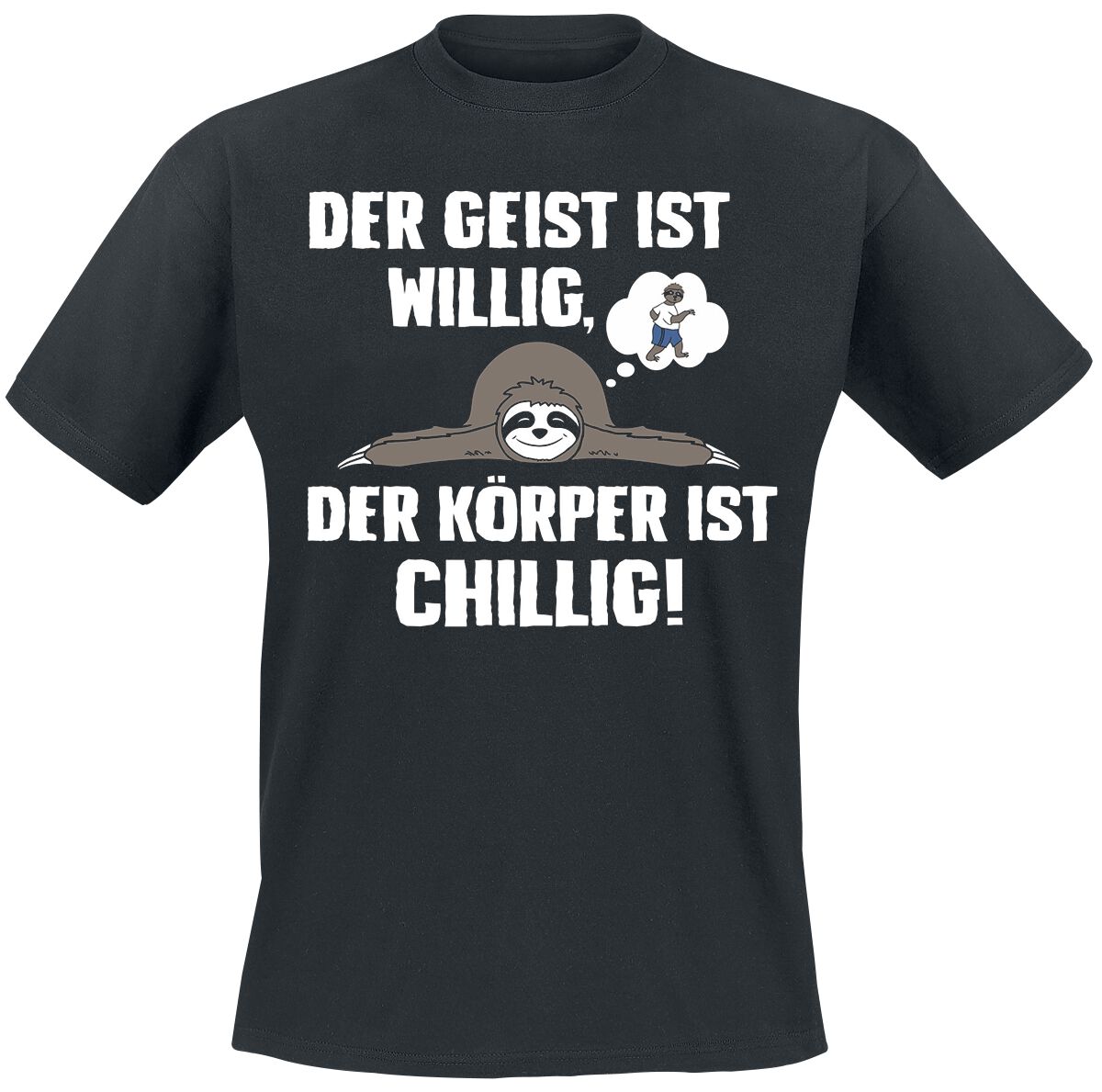 Tierisch T-Shirt - Der Geist ist willig, ... - XL bis 3XL - für Männer - Größe XXL - schwarz von Tierisch