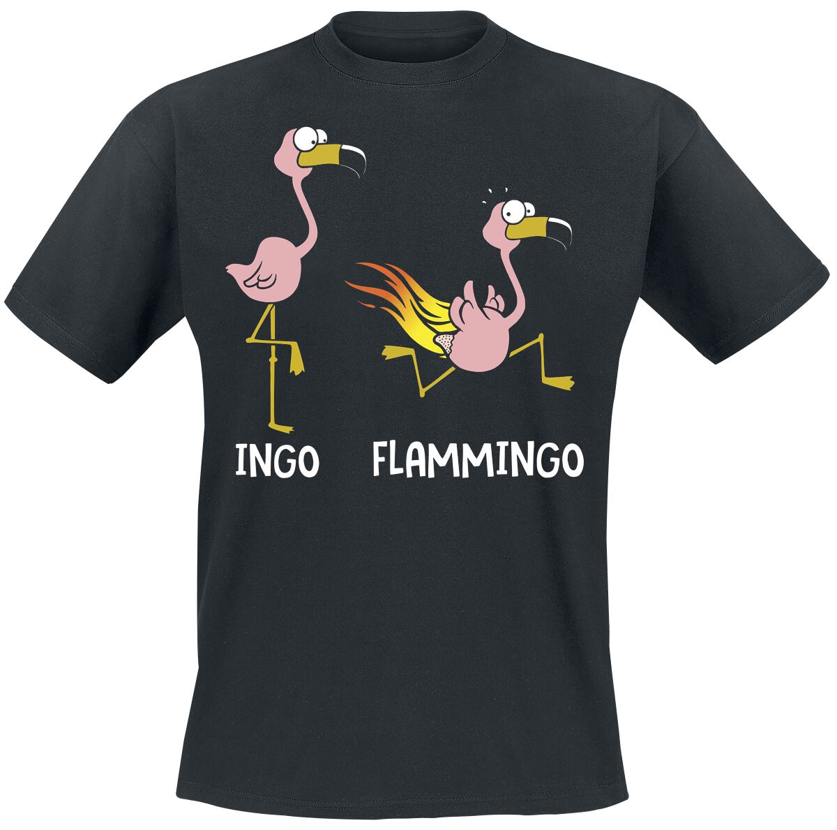 Tierisch T-Shirt - Flammingo - M bis 4XL - für Männer - Größe 3XL - schwarz von Tierisch