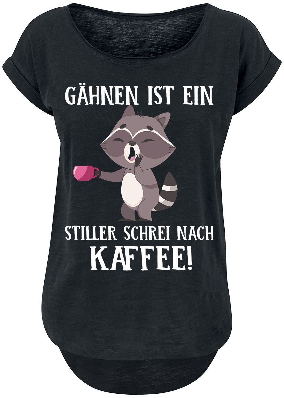 Tierisch T-Shirt - Gähnen ist ein stiller Schrei nach Kaffee! - XS bis 5XL - für Damen - Größe XL - schwarz Tierisch T-Shirt - Gähnen ist ein stiller Schrei nach Kaffee! - XS bis 5XL - für Damen - Größe XL - schwarz von Tierisch