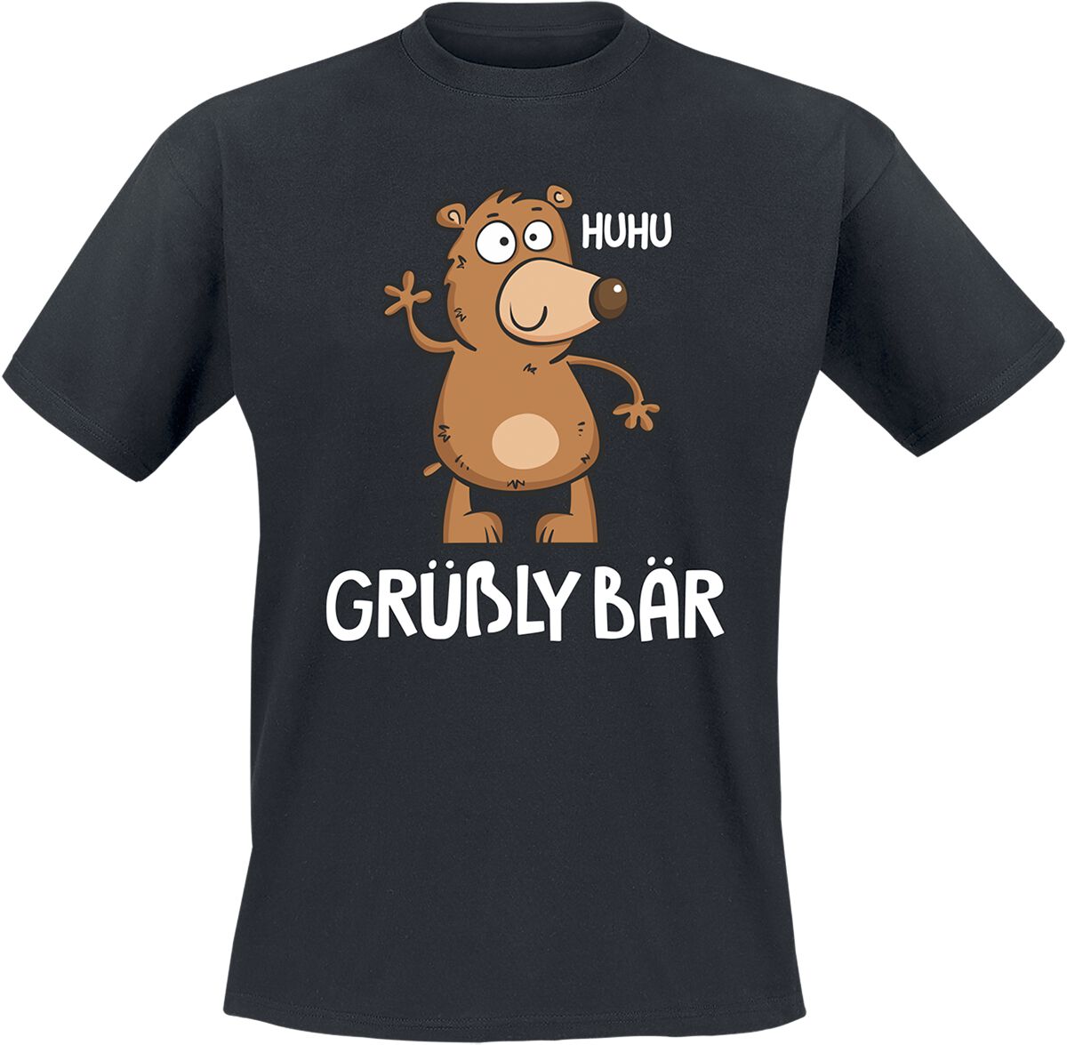 Tierisch T-Shirt - Grüßly Bär - S bis 4XL - für Männer - Größe 4XL - schwarz von Tierisch