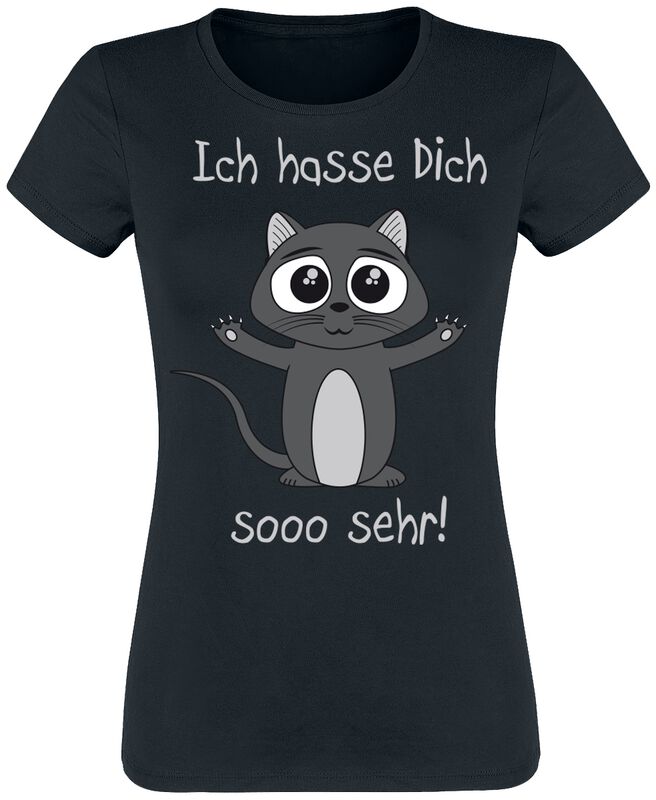 Tierisch T-Shirt - Ich hasse dich sooo sehr! - S bis XXL - für Damen - Größe XXL - schwarz Tierisch T-Shirt - Ich hasse dich sooo sehr! - S bis XXL - für Damen - Größe XXL - schwarz von Tierisch