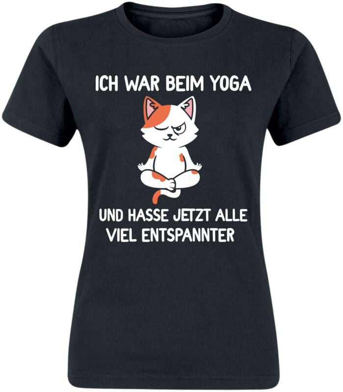 Tierisch T-Shirt - Ich war beim Yoga - S bis XXL - für Damen - Größe XL - schwarz von Tierisch