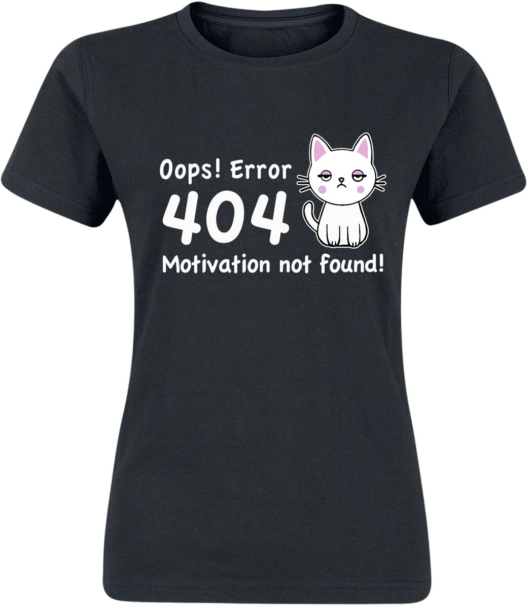 Tierisch T-Shirt - Motivation Not Found - S bis XXL - für Damen - Größe M - schwarz von Tierisch