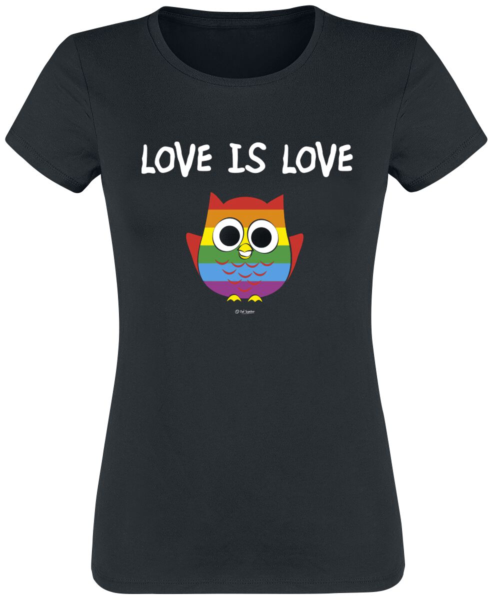 Tierisch T-Shirt - Rainbow - Love Is Love - L - für Damen - Größe L - schwarz von Tierisch