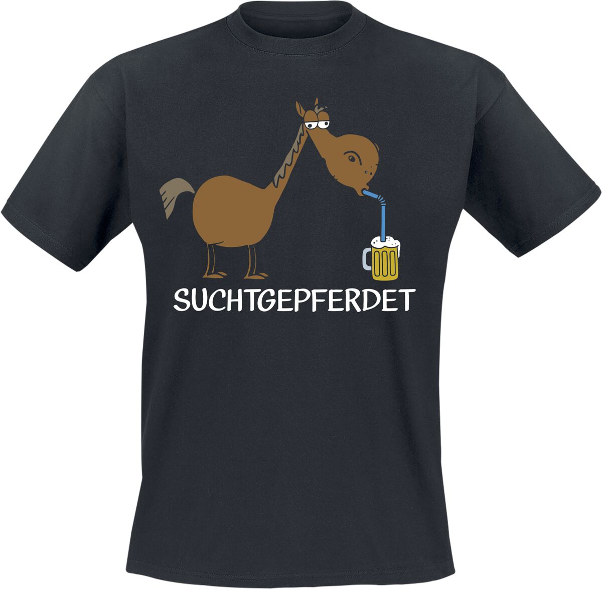 Tierisch T-Shirt - Suchtgepferdet - M bis 3XL - für Männer - Größe L - schwarz von Tierisch