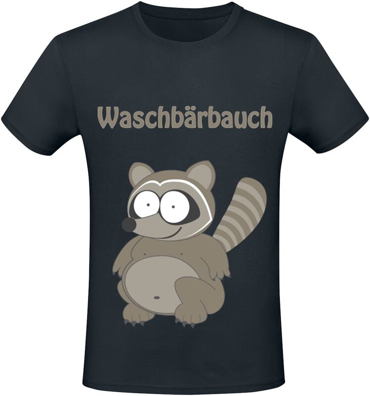 Tierisch T-Shirt - Waschbärbauch - L bis 4XL - für Männer - Größe 3XL - schwarz  - Lizenzierter Fanartikel von Tierisch
