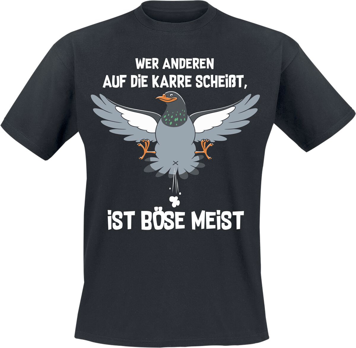 Tierisch T-Shirt - Wer anderen auf die Karre scheißt, ist böse meist - M bis 3XL - für Männer - Größe XL - schwarz von Tierisch